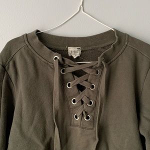Lace Up Sweatshirt LA Hearts